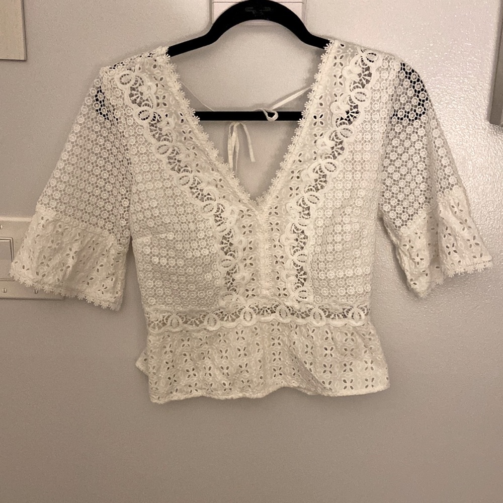 Abercrombie and Fitch White Lace Blouse